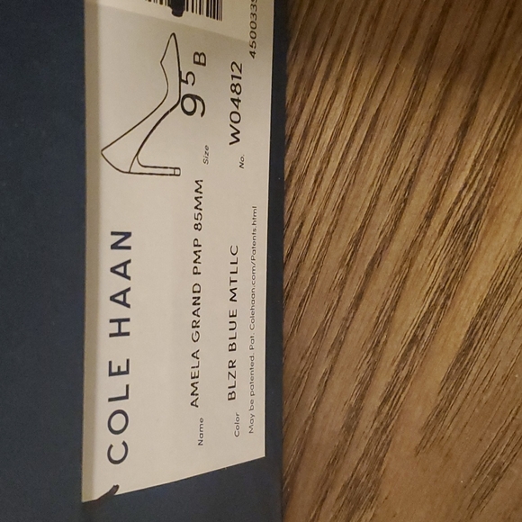 Women's Cole Haan Blue Metallic Heels - Picture 3 of 6